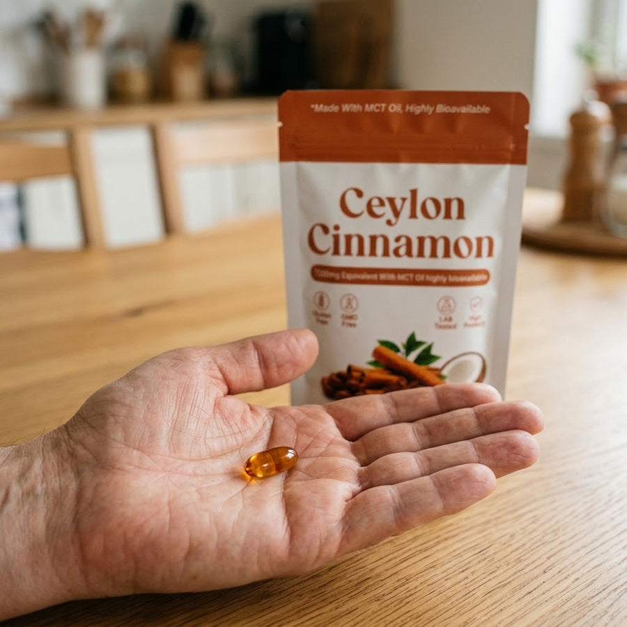 One Ceylon cinnamon softgel a day
